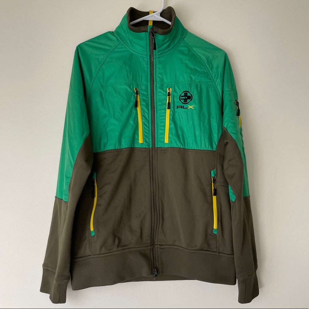 Ralph Lauren RLX Green Color-blocked Track Jacket